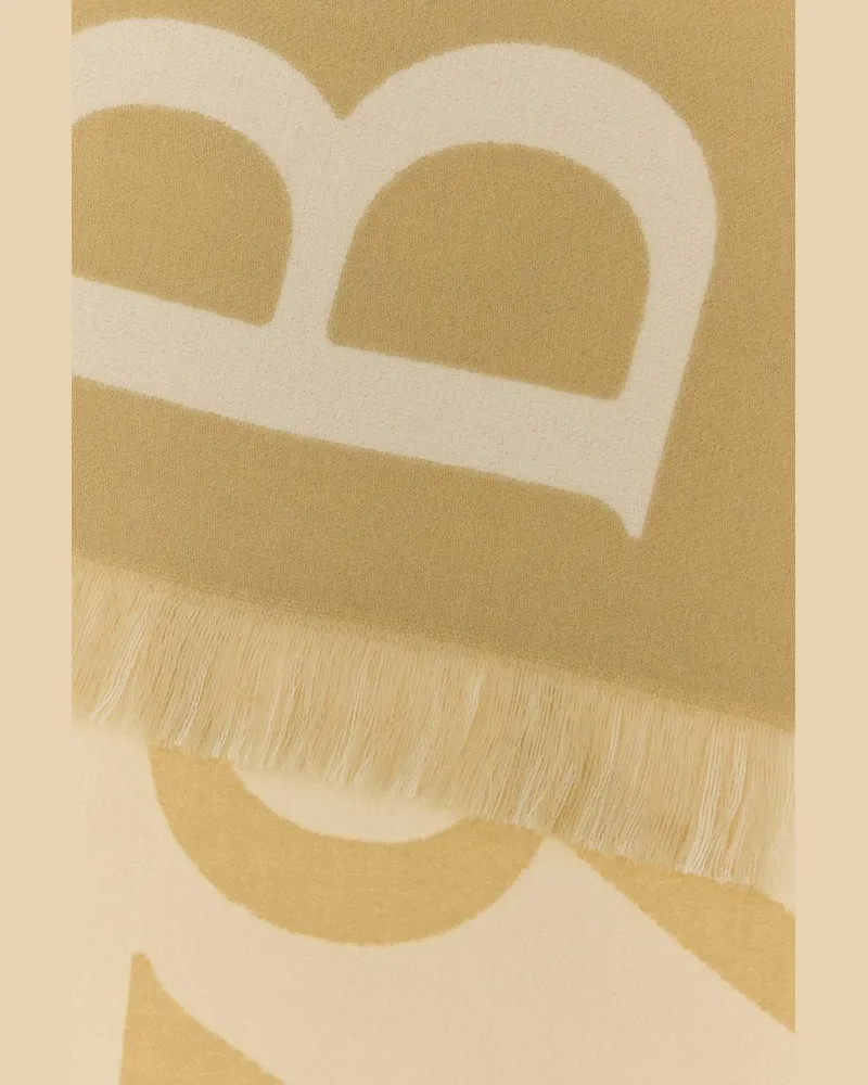 Burberry Unisex Beige Wool Scarf Sandpeatsilver Sciarpe E Foulard Beige