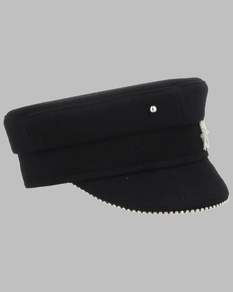 RUSLAN BAGINSKIY KPC033PF26_WPRSCHASIRBBLACK Flat Cap — Black Black