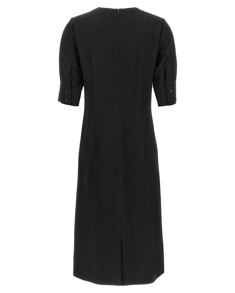 SPORTMAX Women's Black Viscose Midi Dress Black