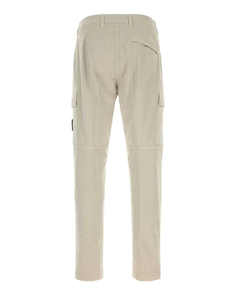 Stone Island Men's Sand Stretch Cotton Cargo Pant Pearlgrey Exterior: Elastane Pantaloni Trousers Gray