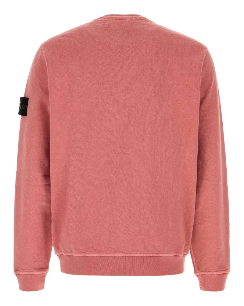 Stone Island Men Dark Pink Cotton Sweatshirt V018g Exterior: Felpe Sweater Pink