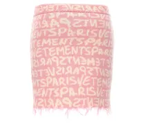 Logo Jacquard Merino Wool Skirt — Pink