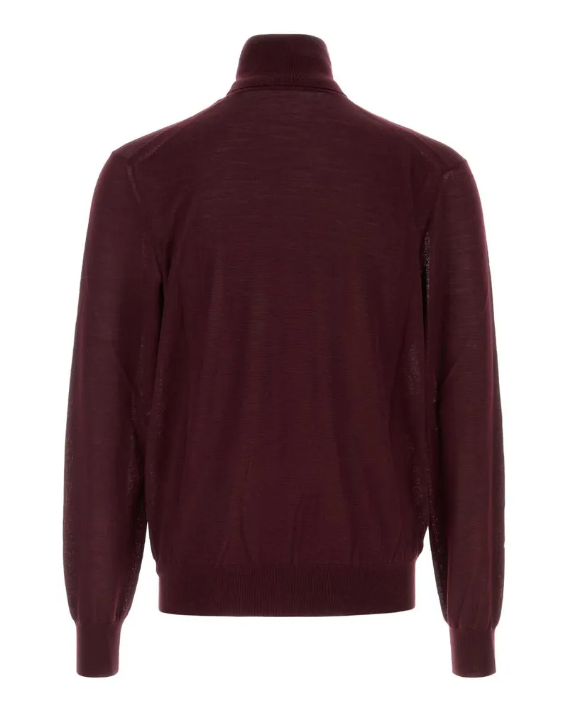 Saint Laurent 821739y76gm 6040 Bordeaux Exterior: Wool Maglieria Sweater Burgundy