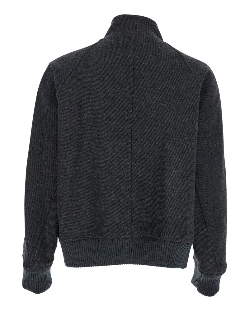 AFTER PRAY Men's Grey Jacket With Front Zip Closure Wool Coat Gray