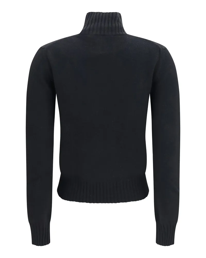 AMI Paris Turtleneck Sweater — Black Black