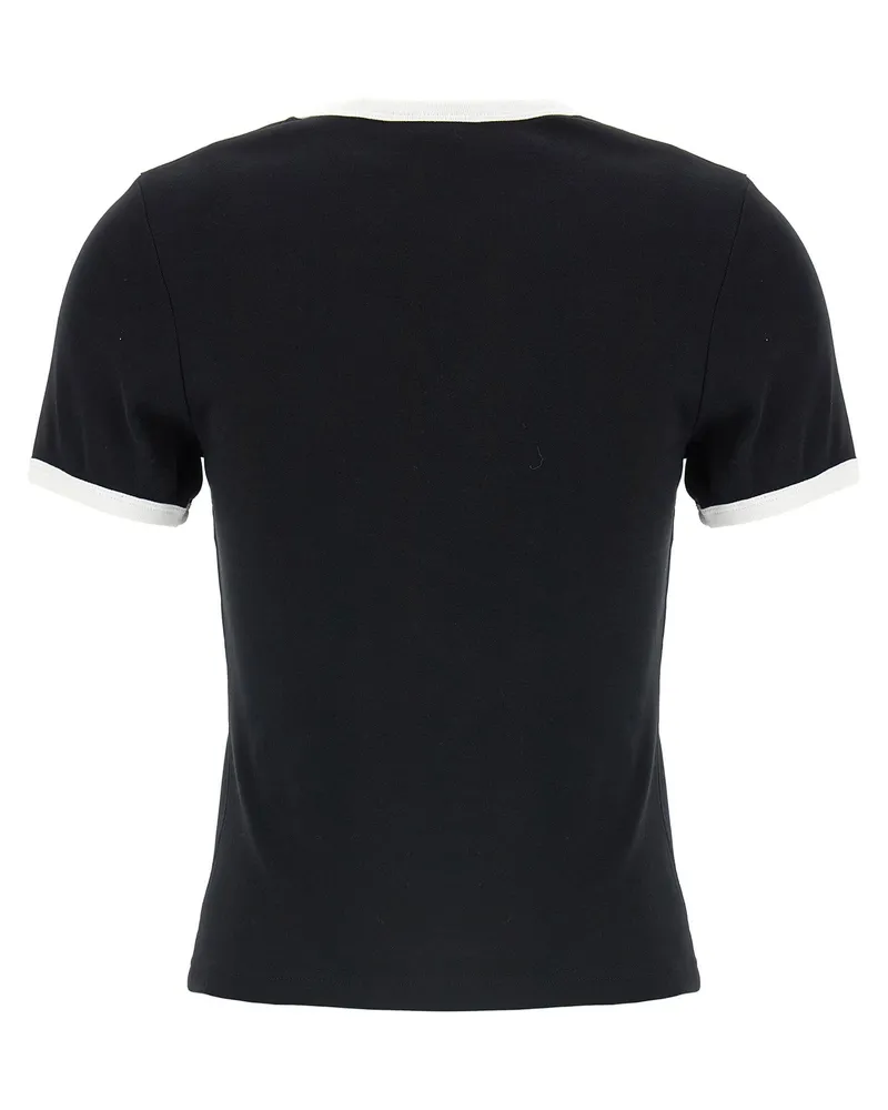 Courrèges Logo-Embroidered Contrast T-shirt — Black Black
