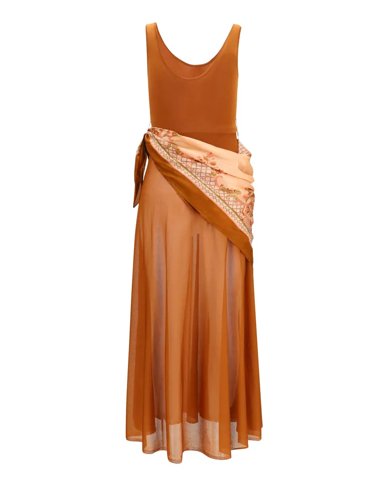 Zimmermann Women's Aster Scarf Maxi Dress Tan-Print Viscose; Polyamide; Elastane Tan/print Orange