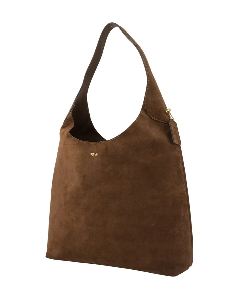 Coach Women's Brooklyn 9 Shoulder Bag -  Leather Brown Cowhide Shoulder-Hobo-Bags Brown