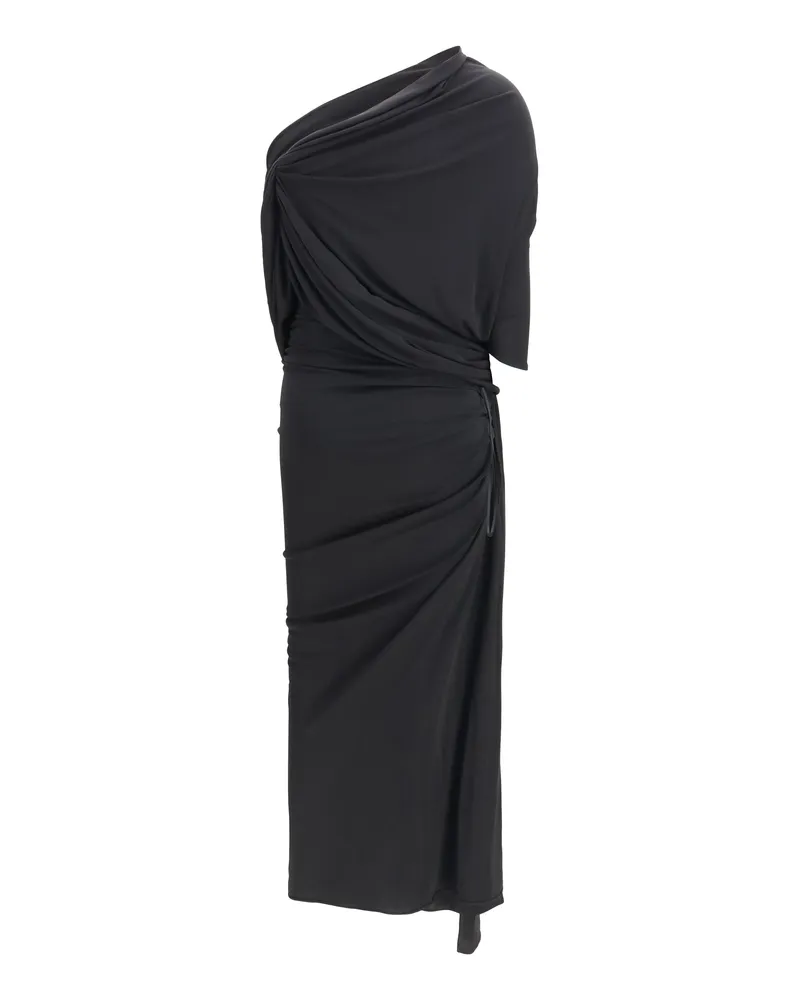 Balenciaga Draped Asymmetric Dress — Black Black
