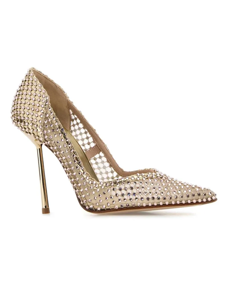 Le Silla Women's Embellished Mesh Gilda Pumps Platino Scarpe Con Tacco High Heel Shoes Gold