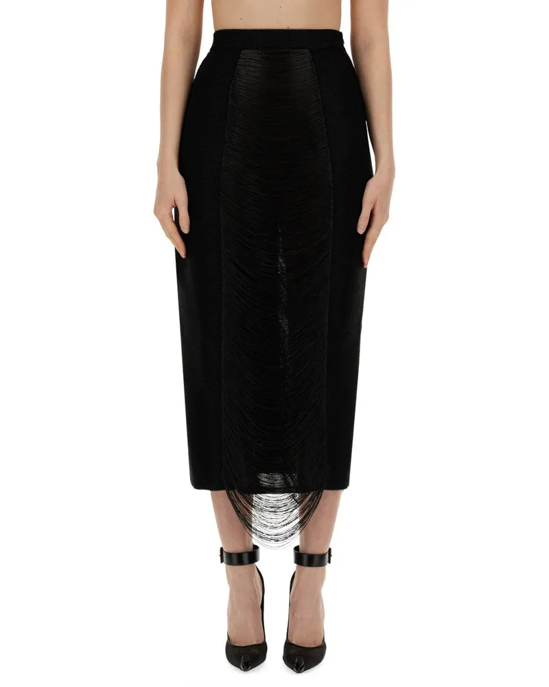 Alexander McQueen Viscose Blend Skirt — Black Black