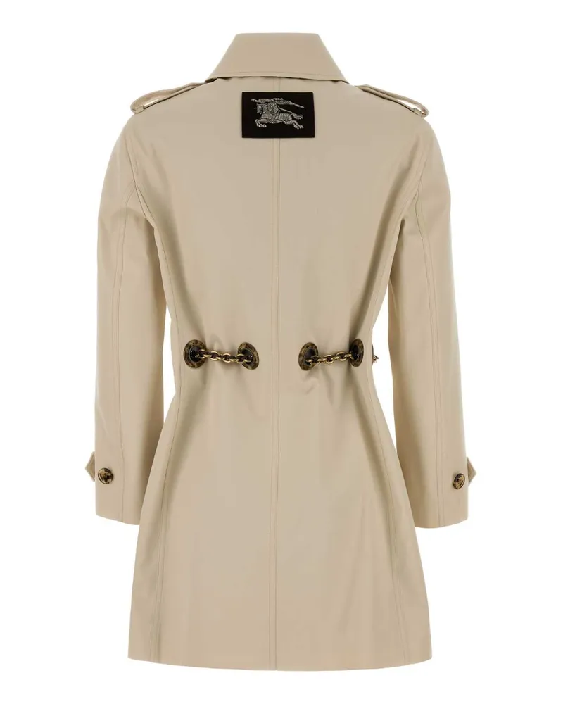 Burberry Women's Sand Gabardine Stonehaven Trench Coat Stonebeige Exterior: Cotton Beige
