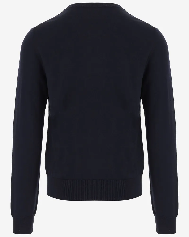 Dolce & Gabbana Men's Sweater Virgin Wool With Logo Navy Navy