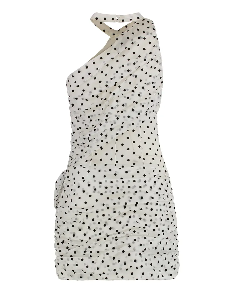 Alessandra Rich Women's Polka-Dot Mini-Dress White Silk White