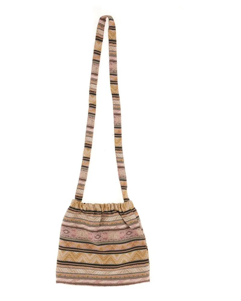 NEEDLES Cotton Canvas Shoulder Bag — Pink Pink
