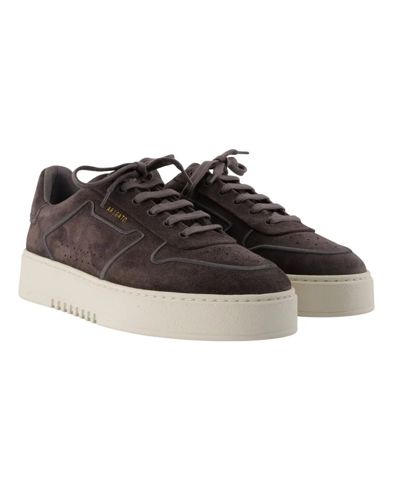 Axel Arigato Men's Orbit Embroidery Trainers -  Leather Dark Grey Calfskin Shoes Sneakers Gray