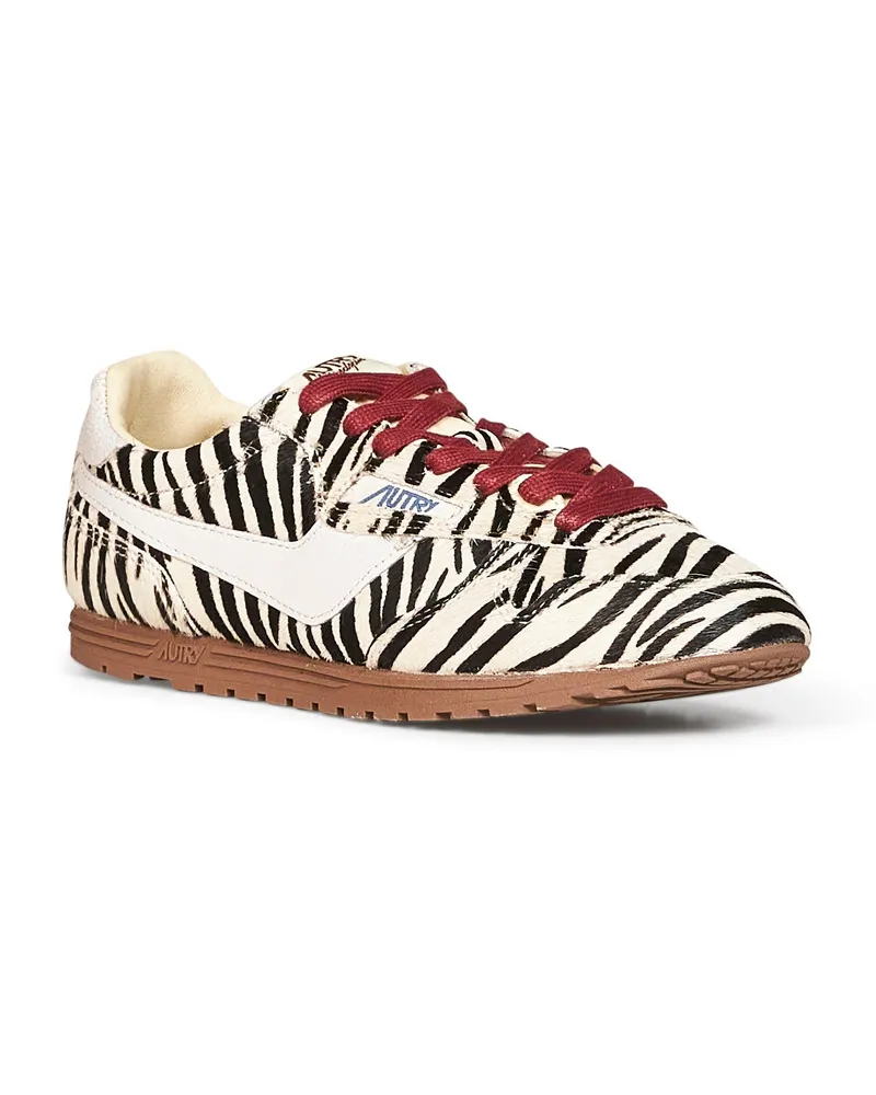 AUTRY Women's Sneakers Windspin Zebra Calf Hair Multicolour Leather Trainers Multicolor