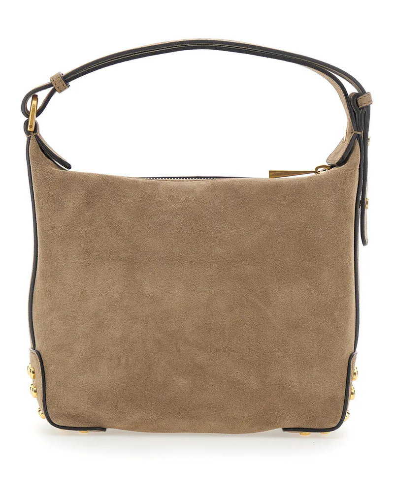 TOD'S Women's Handbag Beige Leather Zip Closure Calf Handbags Hand Bags Beige