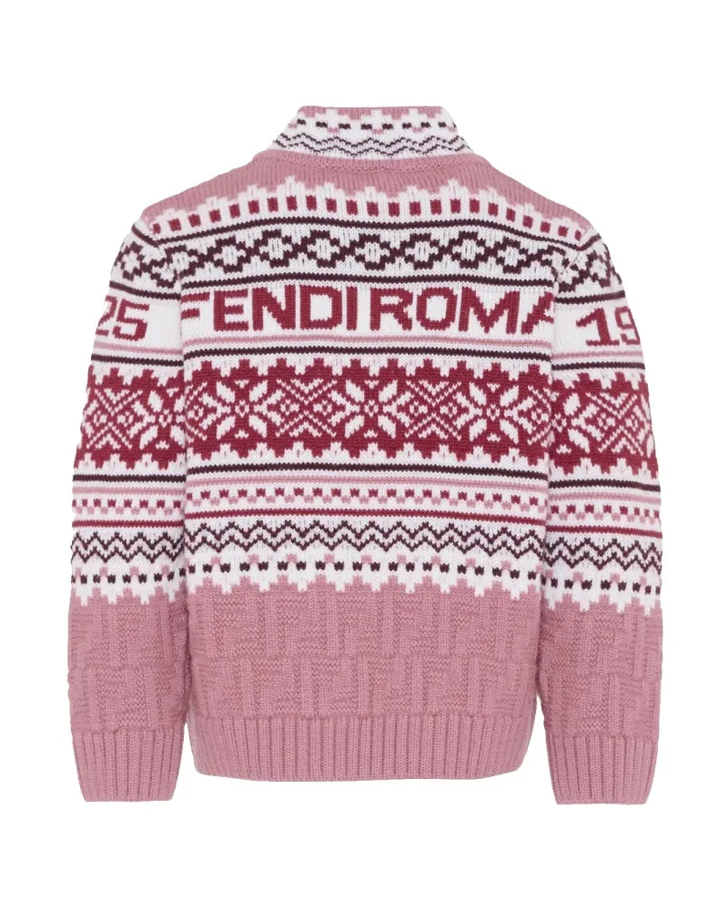 Fendi Virgin Wool Choker Sweater — Pink Pink