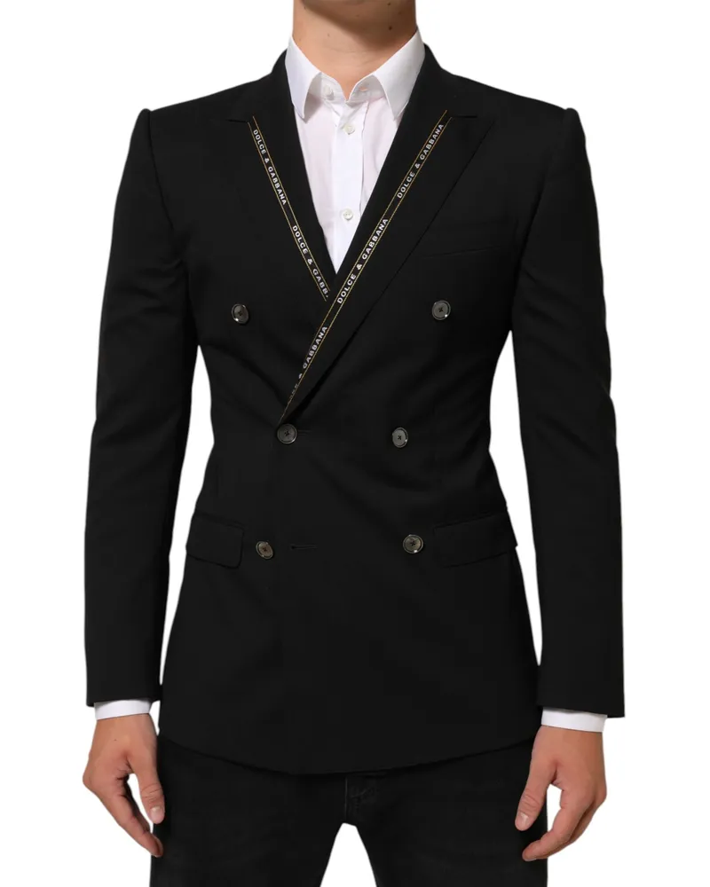 Dolce & Gabbana Men's Black Sicilia Double Breasted Jacket Blazer 02+wo Clothing Black