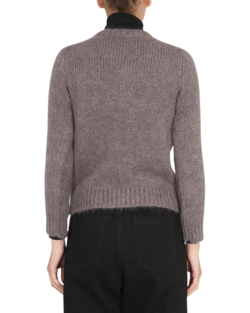 Raf Simons Mohair Crewneck Sweater — Gray Gray