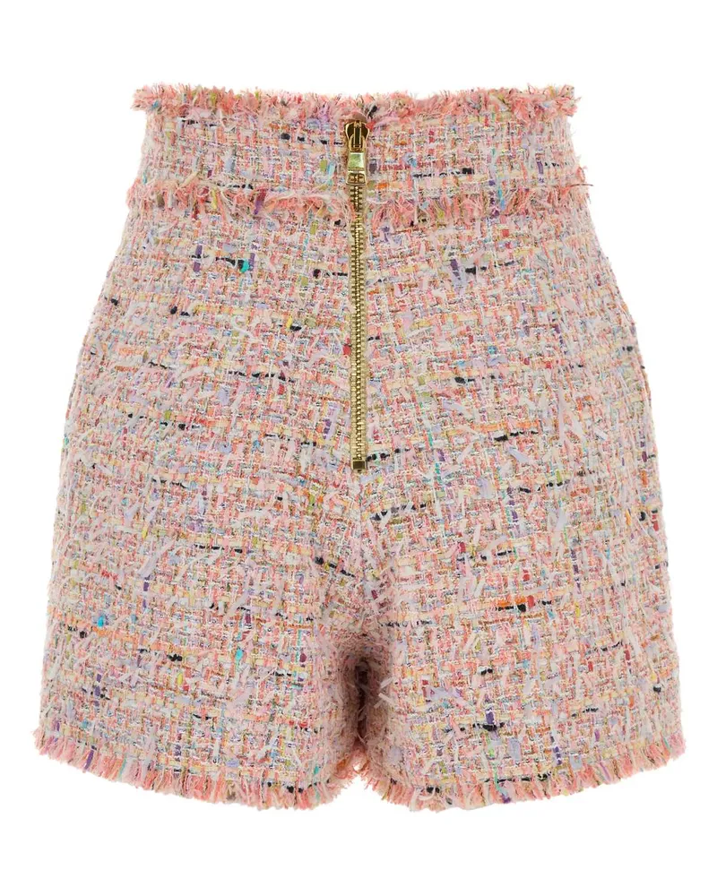 Balmain Women's Multicolor Tweed Shorts Multicolore Pink