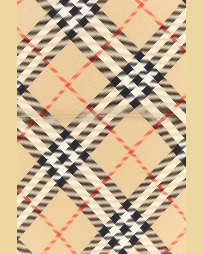 Burberry Unisex Printed Silk Foulard Sand Exterior: Sciarpe E Scarfs Beige