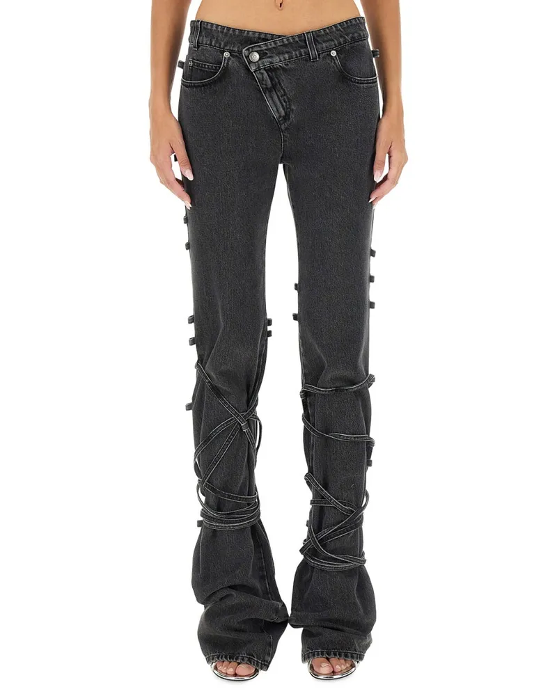 Alexander McQueen Knotted Detail Jeans — Black Black