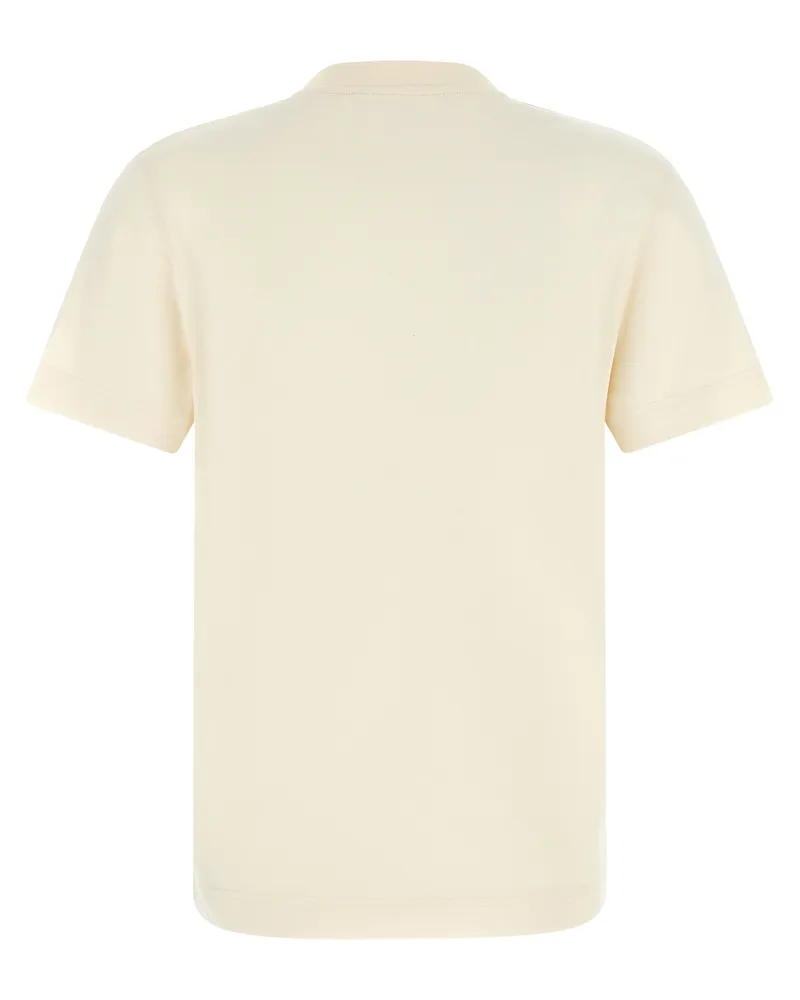 Jacquemus Logo-Embroidered Grosgrain Patch T-Shirt — Beige Beige