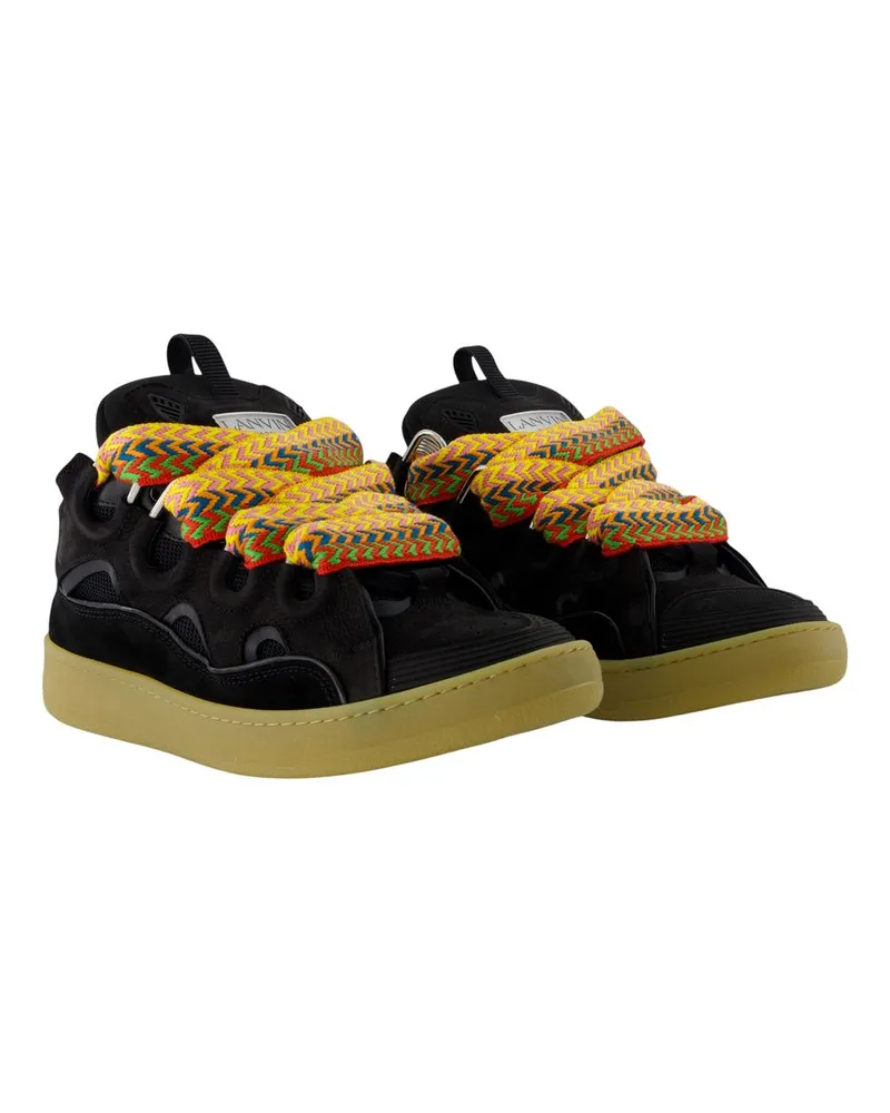 Lanvin Men's Curb Sneaker Black Synthetic Black