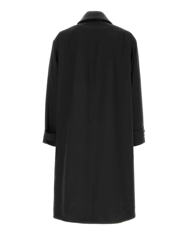 Bottega Veneta Black Exterior: Wool Silk Trench Coat Black