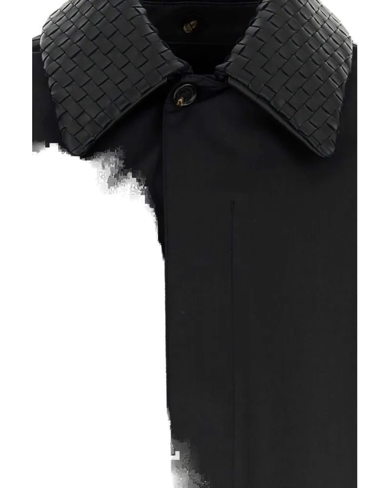 Bottega Veneta Black Exterior: Wool Silk Trench Coat Black