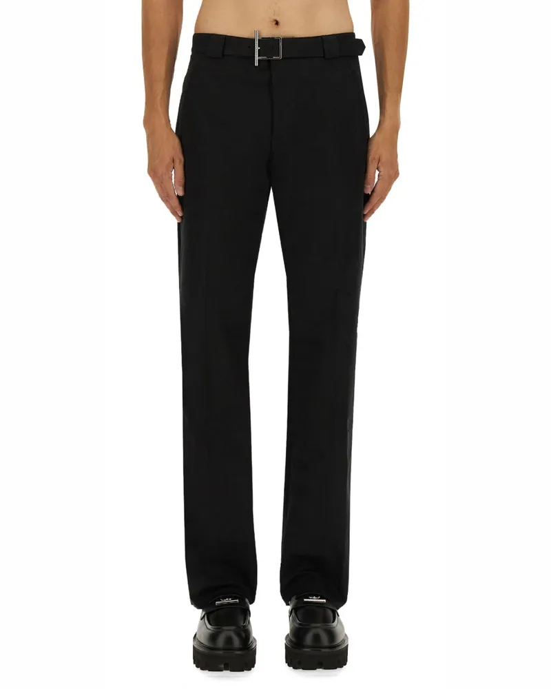 Alexander McQueen T-Bar Belt Trousers — Black Black