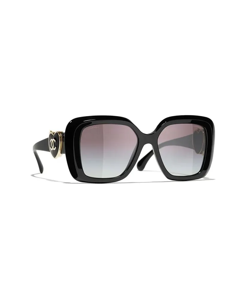 Chanel Unisex Sunglasses Black Acetate Black