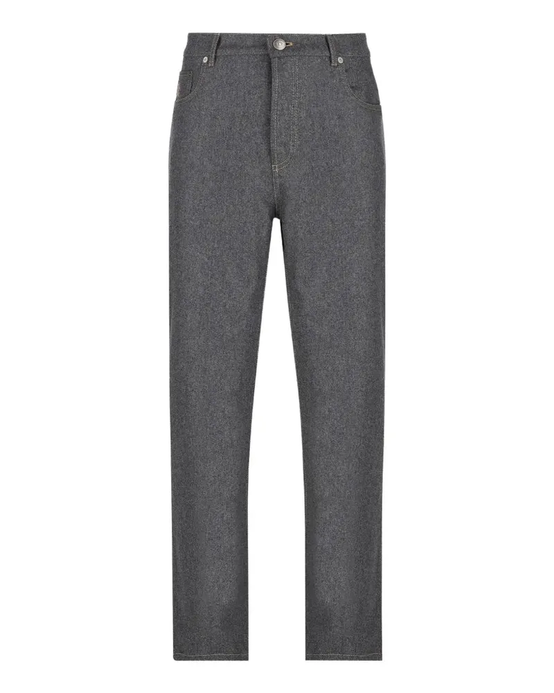 Brunello Cucinelli Men's Pants Aw26 M Grey