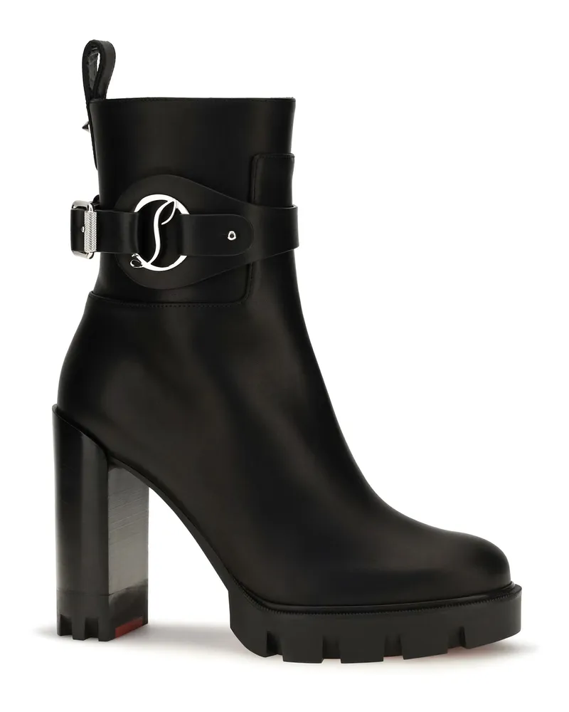 Christian Louboutin Women's Dianouchette Lug Leather Ankle Boots Black-Black Lucido Black/black Black