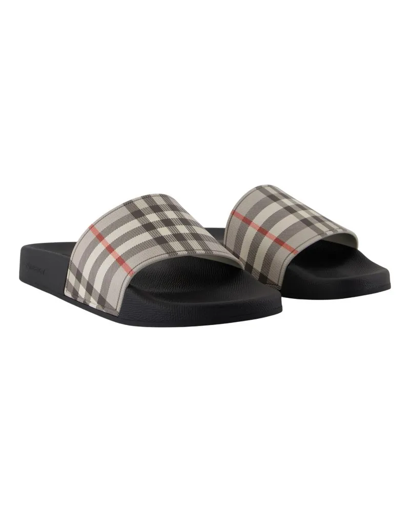 Burberry Women's Furley Sandals -  Synthetic Leather Grey Synthetic_leather Shoes Flat-Shoes Gray