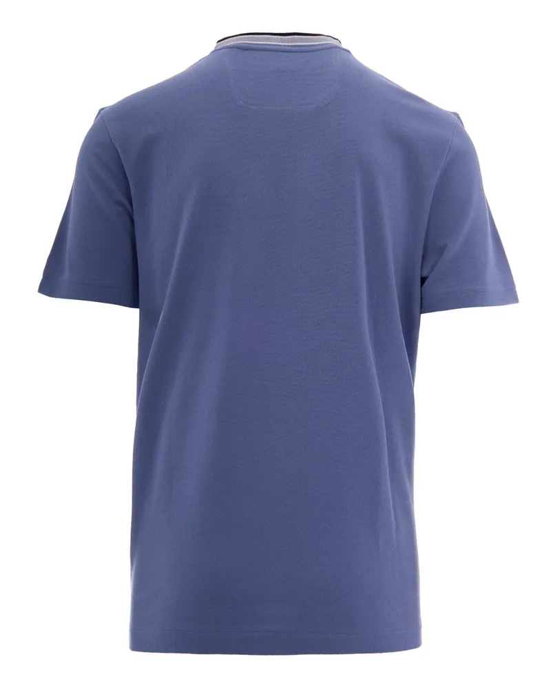 HUGO BOSS Men's T-Shirt Piquet Open Blue Cotton T-Shirts And Polos Blue