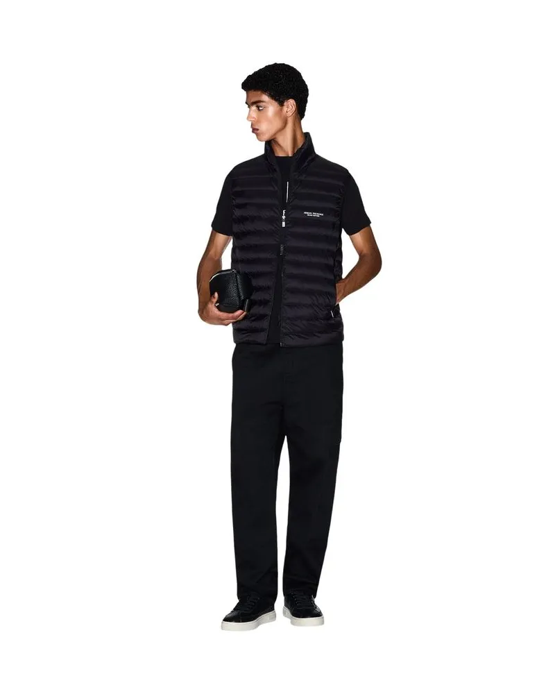 Armani Exchange Quilted Down Vest — Black Black