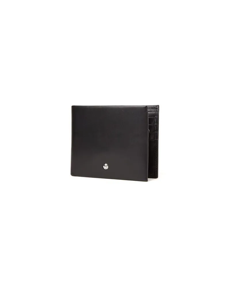 MOMO DESIGN Men's Wallet Black Leather Bags Black