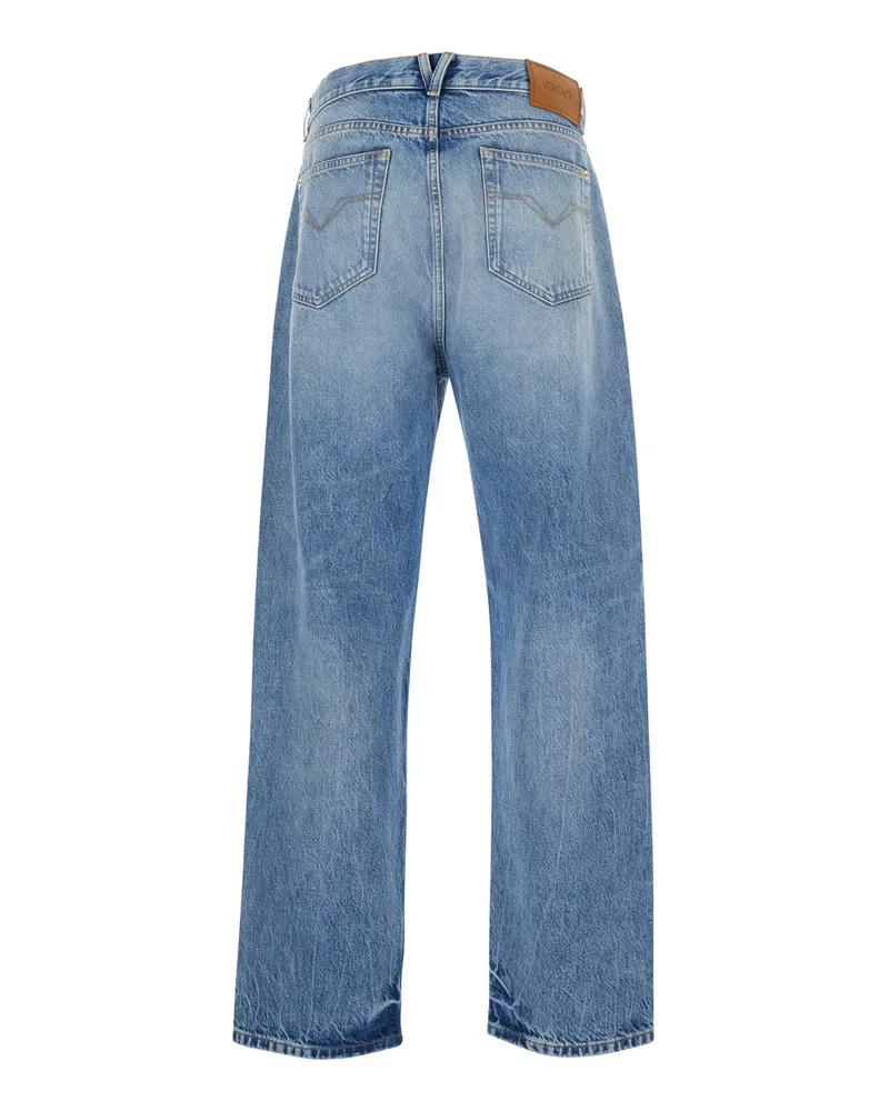 Versace Men's Denim Jeans Light Blue Cotton Blue