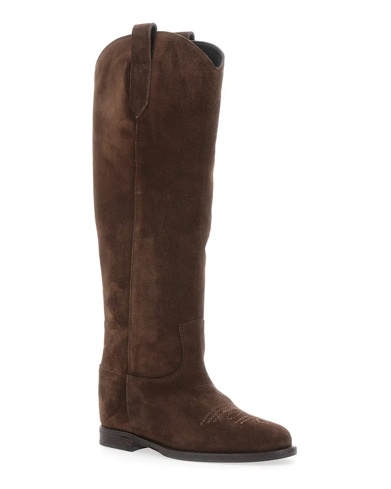 Via Roma 15 Women's Boots Suede Brown Brown
