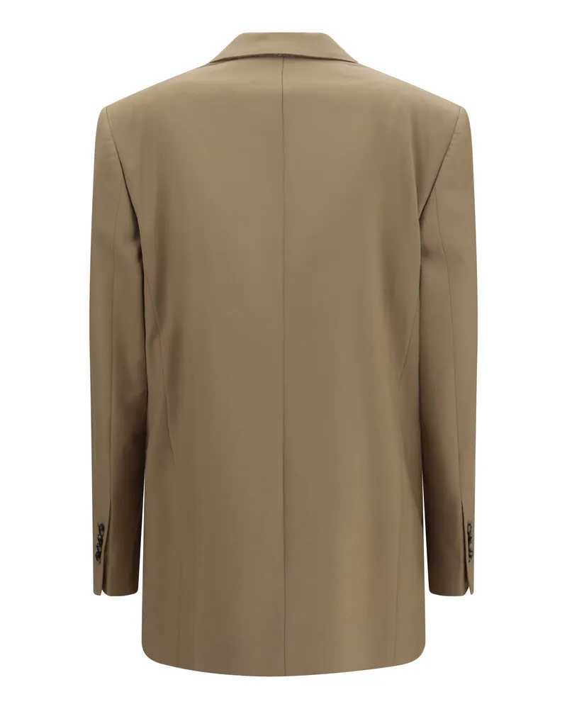 LARDINI Women's Double-Breasted Stretch Wool Blend Blazer 420 Blazers & Vests Beige