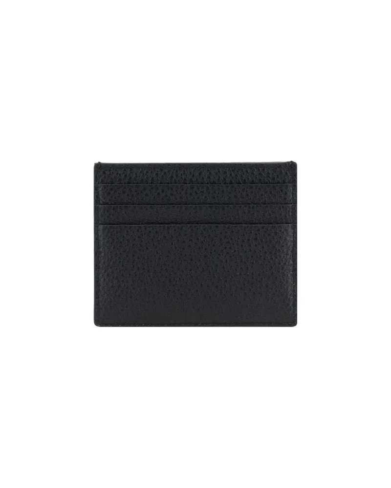 Prada Men's Black Calf Leather Bos Taurus Wallet Black