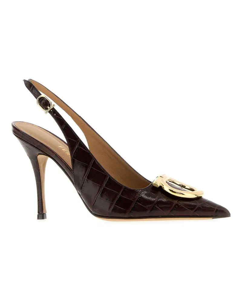 Ferragamo T.moro6310biscotto Scarpe Con Tacco High Heel Shoes Brown