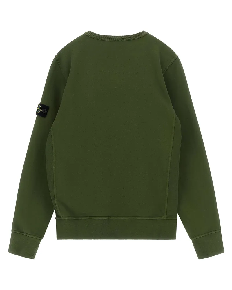 Stone Island Badge Logo Crew Neck Sweatshirt — Olive Green Olive