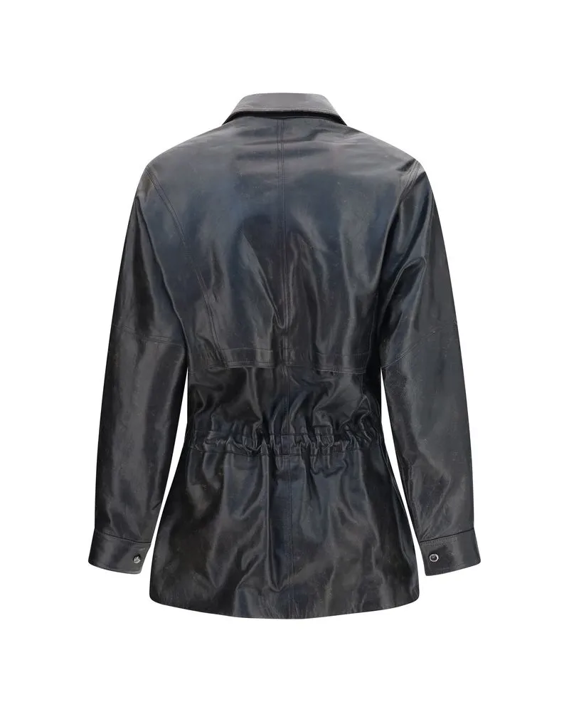 Magda Butrym Women's Black Lambskin Leather Jacket Clothing Black