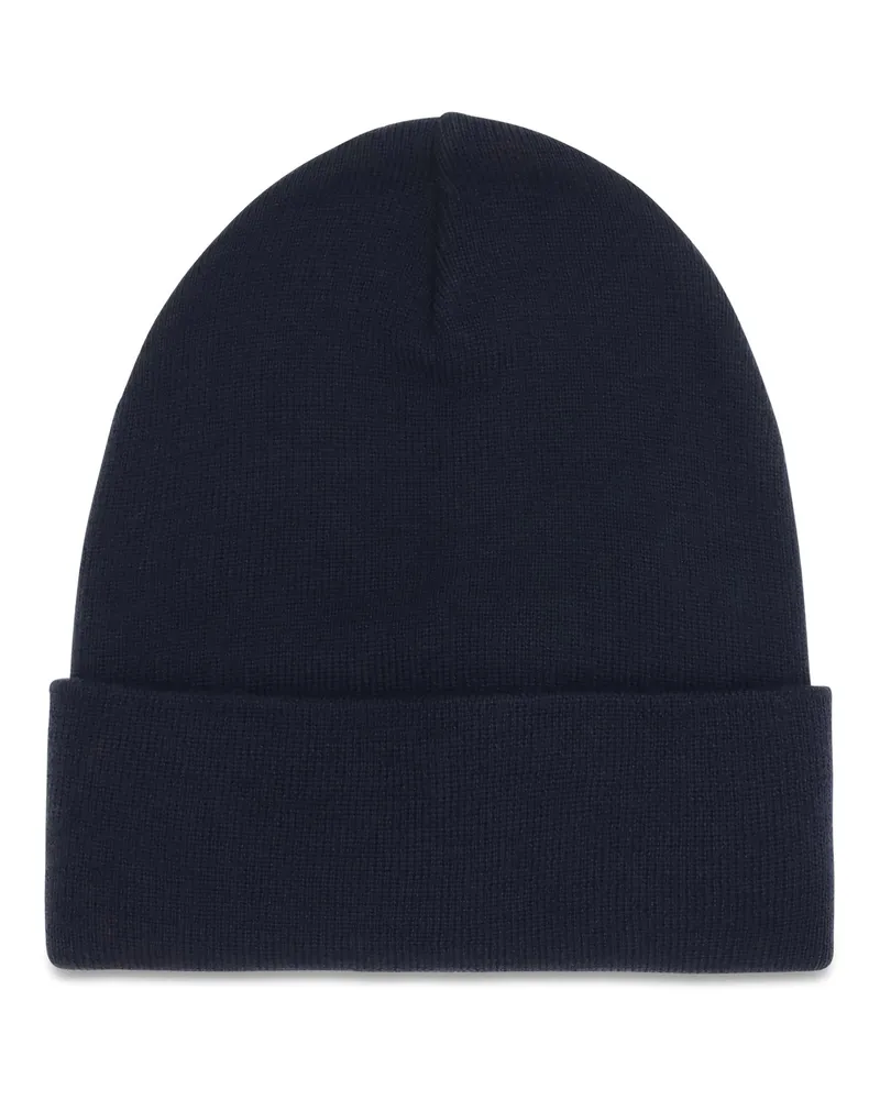 Moncler L20973B0001309974 Virgin Wool Rib-Knit Beanie — Navy Navy