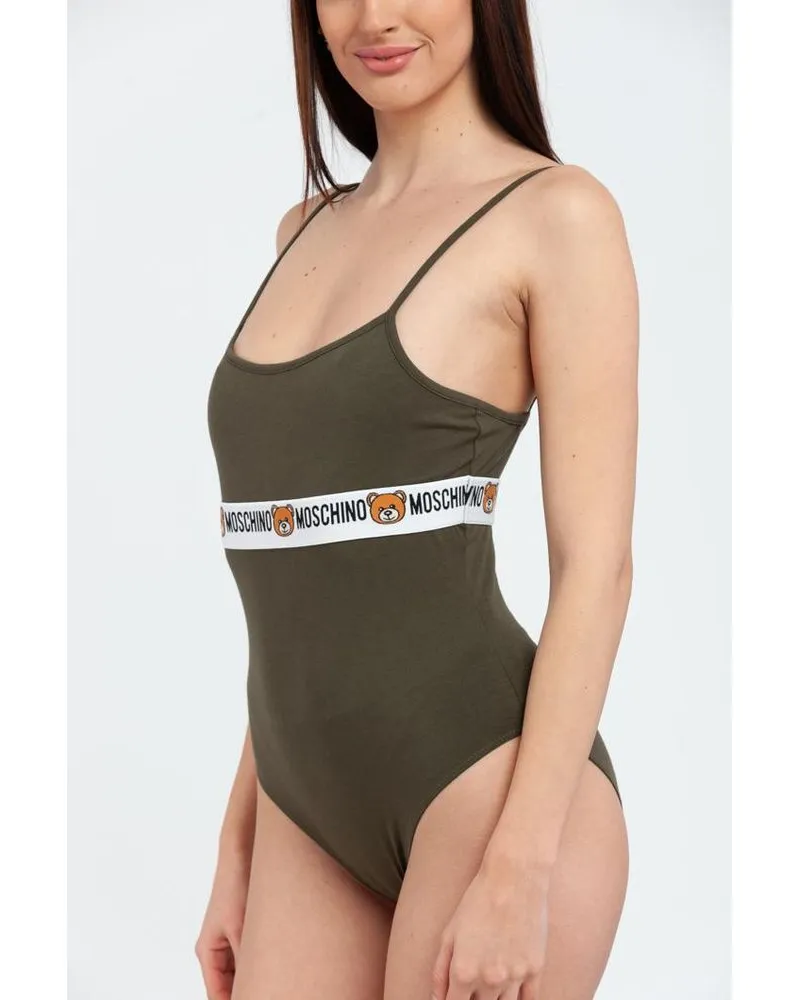 Moschino Women Bicolor Cotton Bodysuit Clothing Green