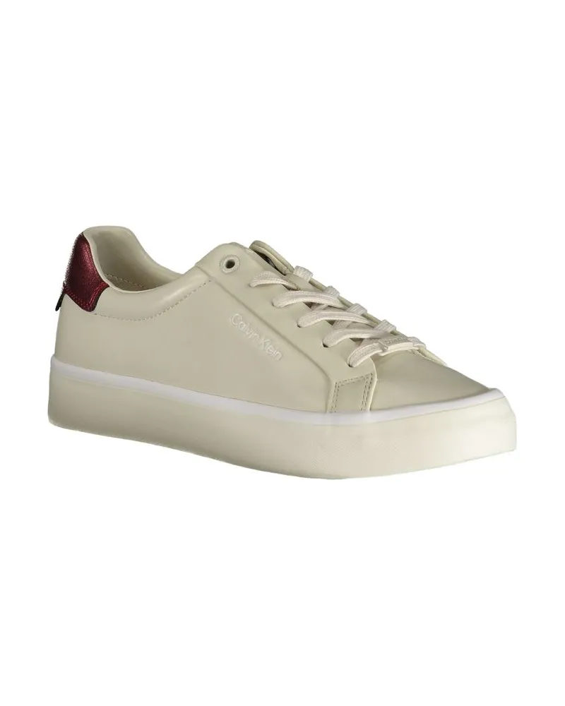 Calvin Klein Leather & Synthetic Sneaker — Beige Beige